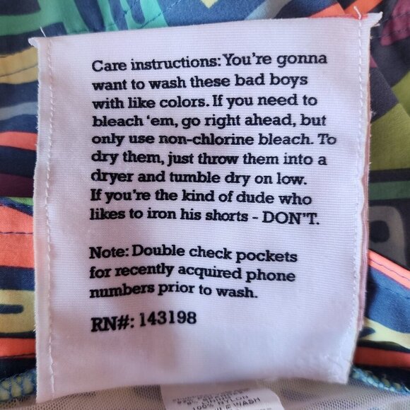 Chubbies Neon Multicolor Swim Trunks Shorts Mens Large - Picture 10 of 11